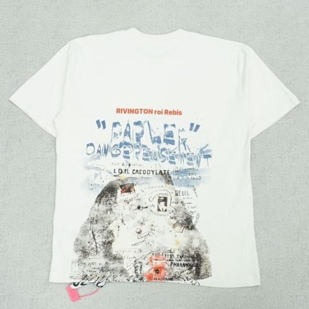 RIVINGTON ROI REBIS Rrr123 English Letter Pattern Printed Short Sleeves
